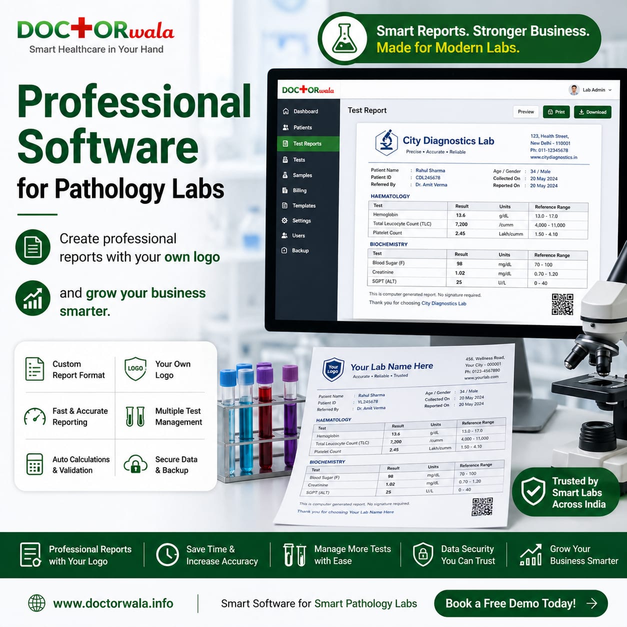Smart Reports. Stronger Business. Professional Software Built for Modern Pathology Labs